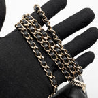 CHANEL 25C DETAIL LOGO QUILTED HOBO BAG CAVIAR BLACK GHW (MICROCHIP)