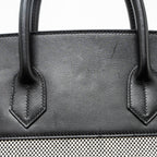 Hermes hac birkin 40 toile Gris canvas / evergrain black/ ecru SHW