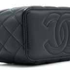 CHANEL 22A TOP HANDLE LONG VANITY CASE LAMBSKIN BLACK LGHW