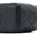 CHANEL 22A TOP HANDLE LONG VANITY CASE LAMBSKIN BLACK LGHW