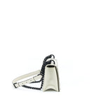 DIOR SMALL STUDDED DIORAMA WHITE WITH BLACK HARDWARE
