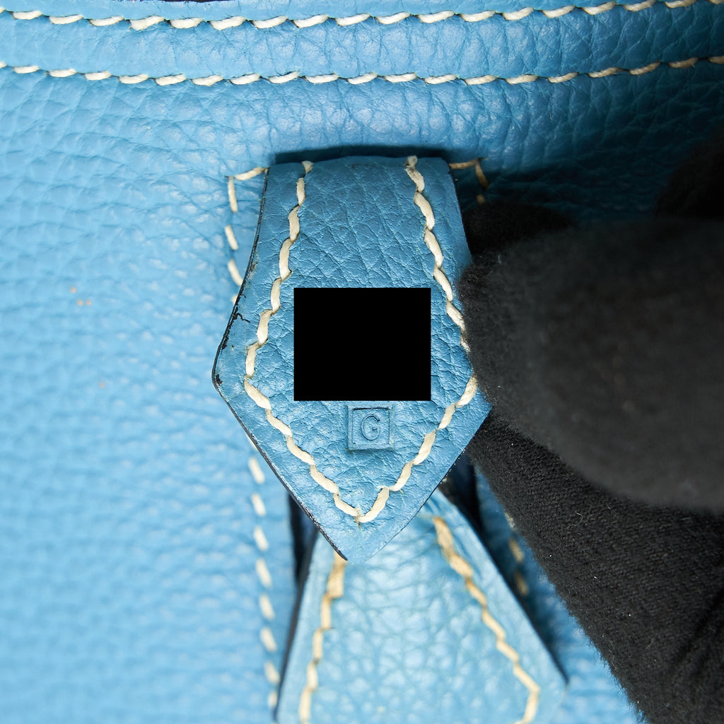Hermes plume bag Togo jeans blue SHW