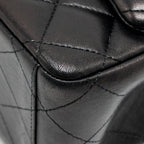 CHANEL MAXI CLASSIC DOUBLE FLAP BAG LAMBSKIN BLACK GHW