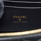 CHANEL 22A TOP HANDLE LONG VANITY CASE LAMBSKIN BLACK LGHW