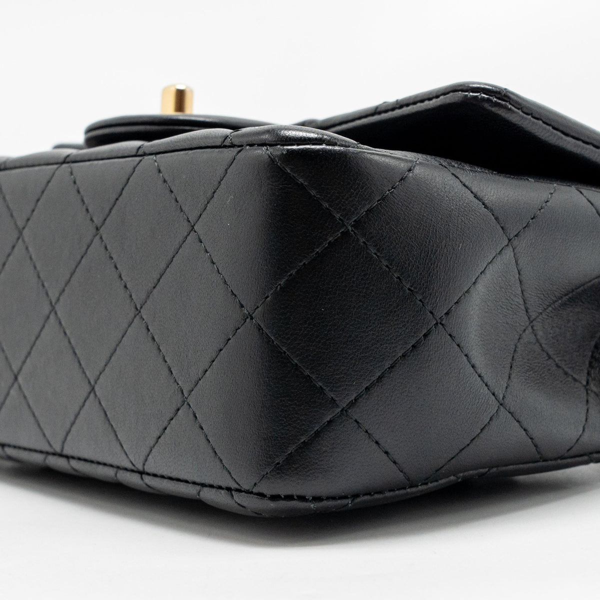 Chanel Top Handle Mini Rectangular Flap Bag Lambskin Black GHW (Microchip)