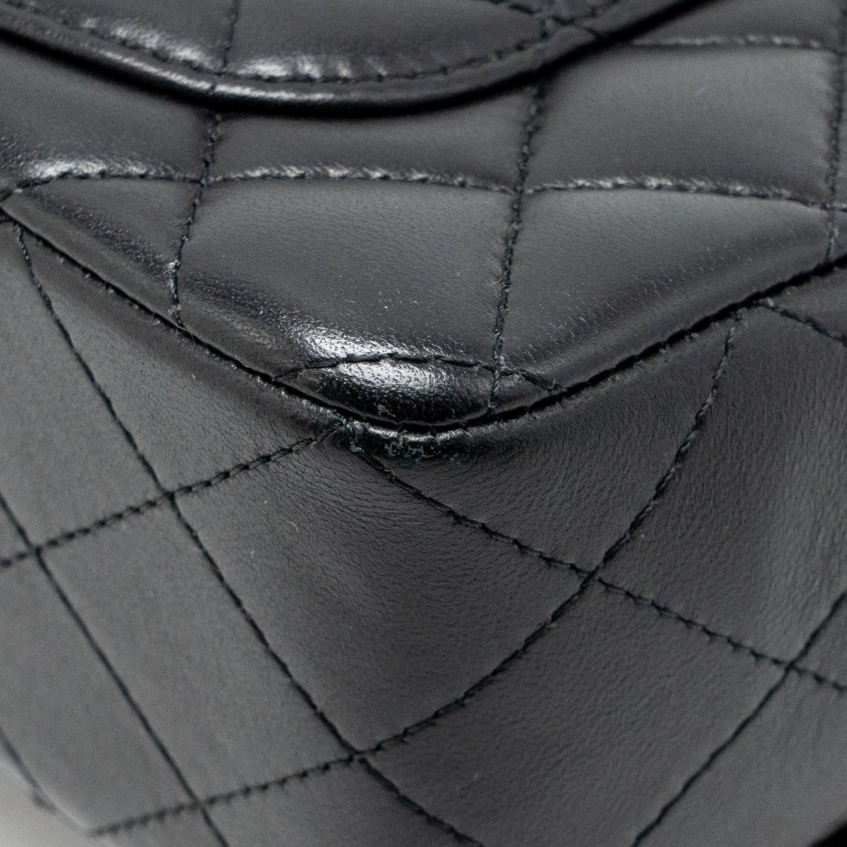 Chanel Top Handle Mini Rectangular Flap Bag Lambskin Black GHW (Microchip)