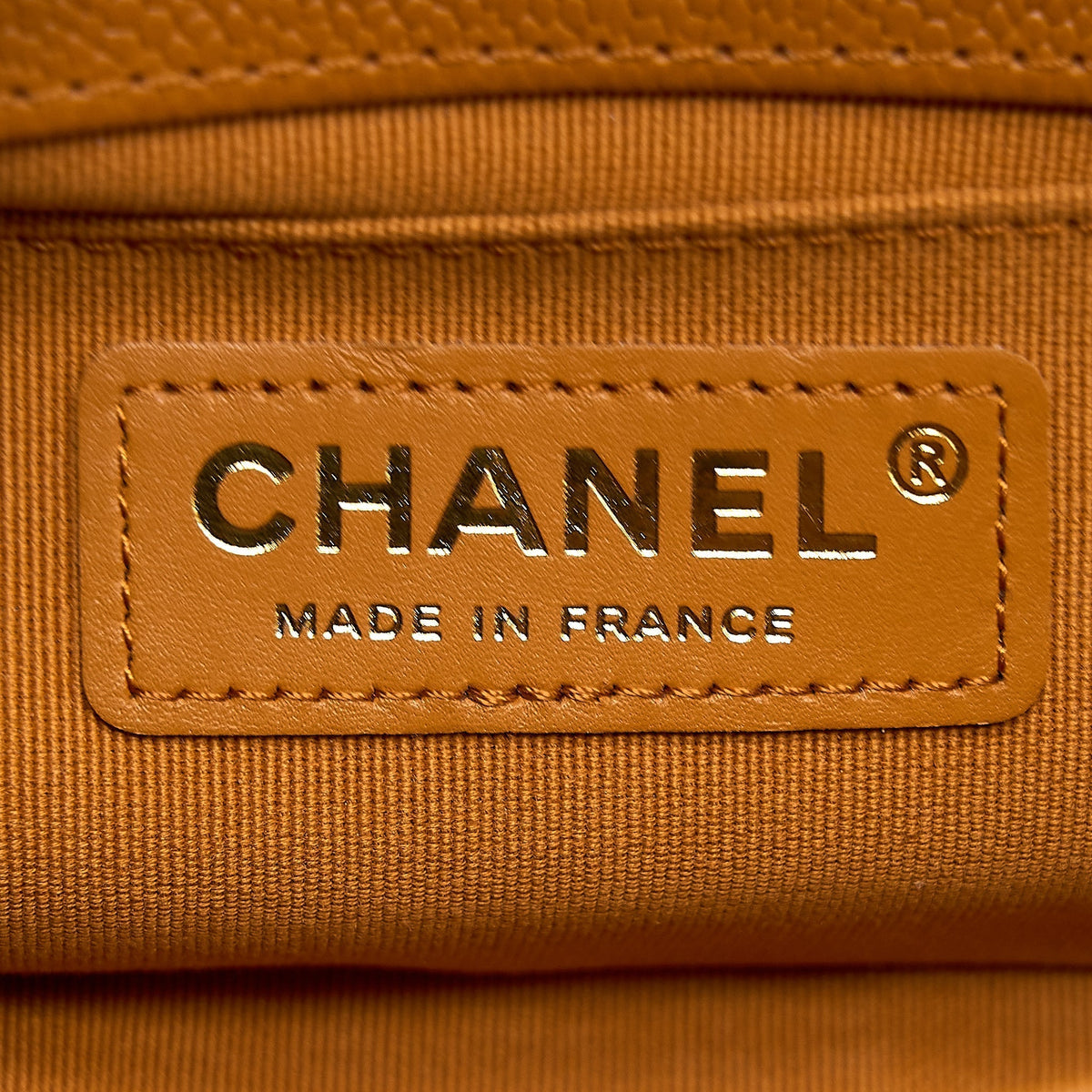 CHANEL SMALL BOY BAG CAVIAR 21A NC630 CARAMEL LGHW (MICROCHIP)