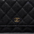 CHANEL CLASSIC WALLET ON CHAIN CAVIAR BLACK GHW (MICROCHIP)