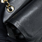 CHANEL MEDIUM CLASSIC DOUBLE FLAP BAG CAVIAR BLACK GHW (MICROCHIP)
