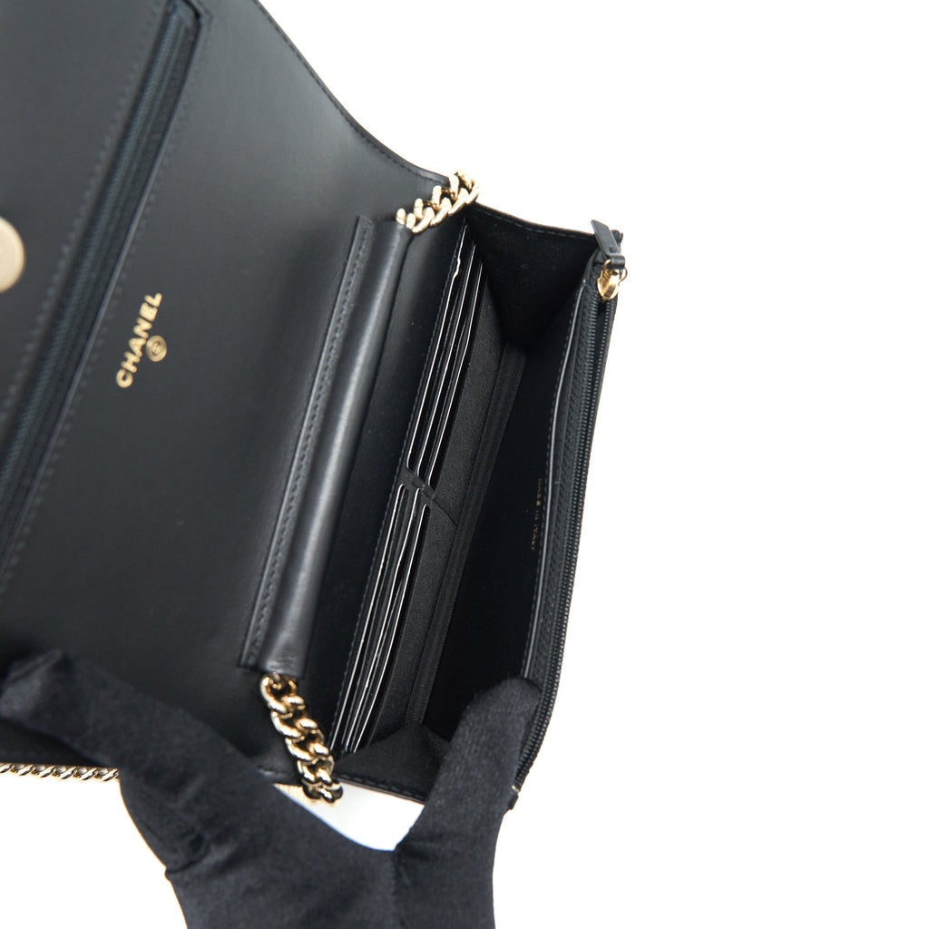 CHANEL LEBOY WALLET ON CHAIN WOC CAVIAR BLACK GHW