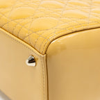 DIOR LARGE LADY DIOR PATENT LEATHER BEIGE LGHW