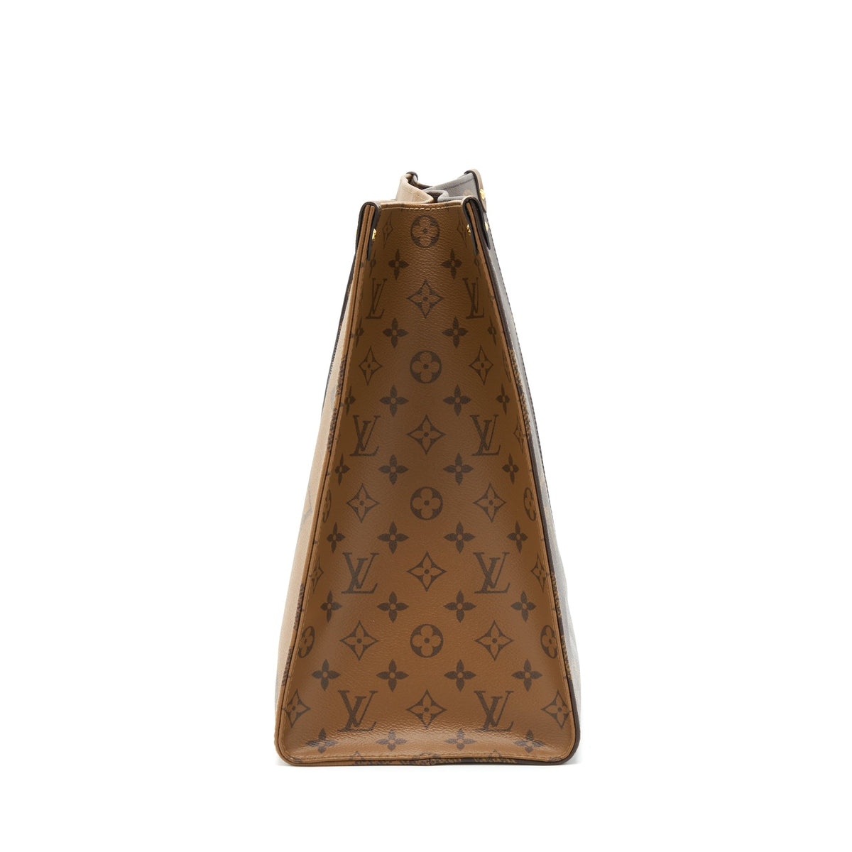 LOUIS VUITTON ON THE GO GM MONOGRAM REVERSE CANVAS GHW