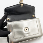 Bvlgari Serpenti Forever Flap Bag Calfskin Metallic Silver LGHW