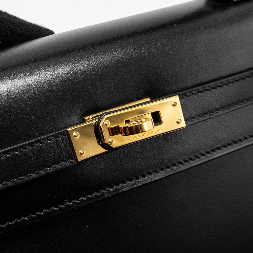 HERMES KELLY 25 BOX BLACK GHW