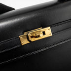 HERMES KELLY 25 BOX BLACK GHW