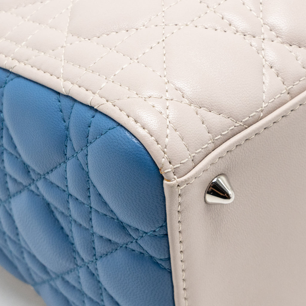 Dior Medium Lady Dior Lambskin Light Grey / Multicolour SHW