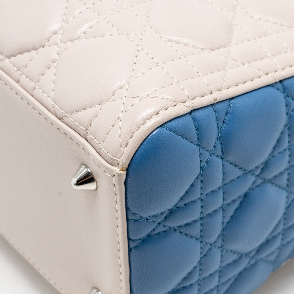 Dior Medium Lady Dior Lambskin Light Grey / Multicolour SHW