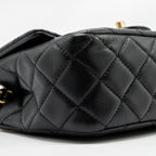 CHANEL PEARL CRUSH MINI SQUARE FLAP BAG LAMBSKIN BLACK GHW