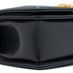 CHANEL SMALL BOY BAG CAVIAR BLACK WITH BRUSHED GHW(MICROCHIP)