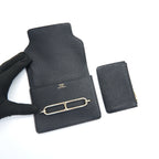 HERMES ROULIS SLIM WALLET EVERCOLOR BLACK GHW