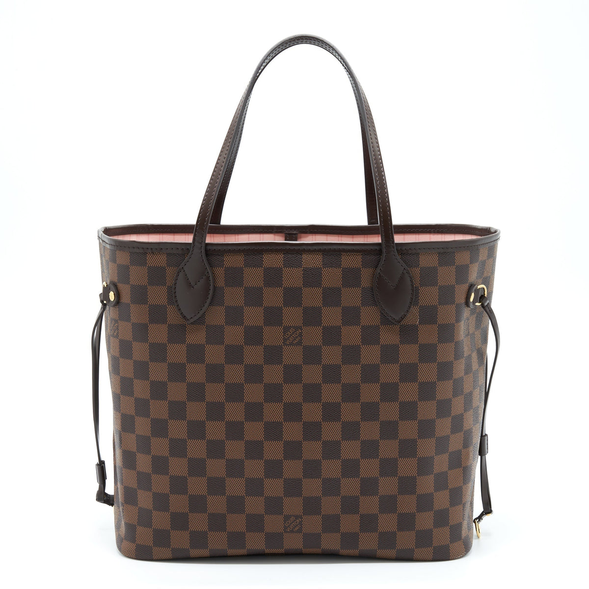 LOUIS VUITTON NEVERFULL MM DAMIER EBENE CANVAS / ROSE BALLERINE