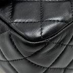 CHANEL PEARL CRUSH MINI SQUARE FLAP BAG LAMBSKIN BLACK GHW