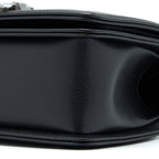 CHANEL SMALL BOY BAG CAVIAR BLACK RUTHENIUM SHW (MICROCHIP)