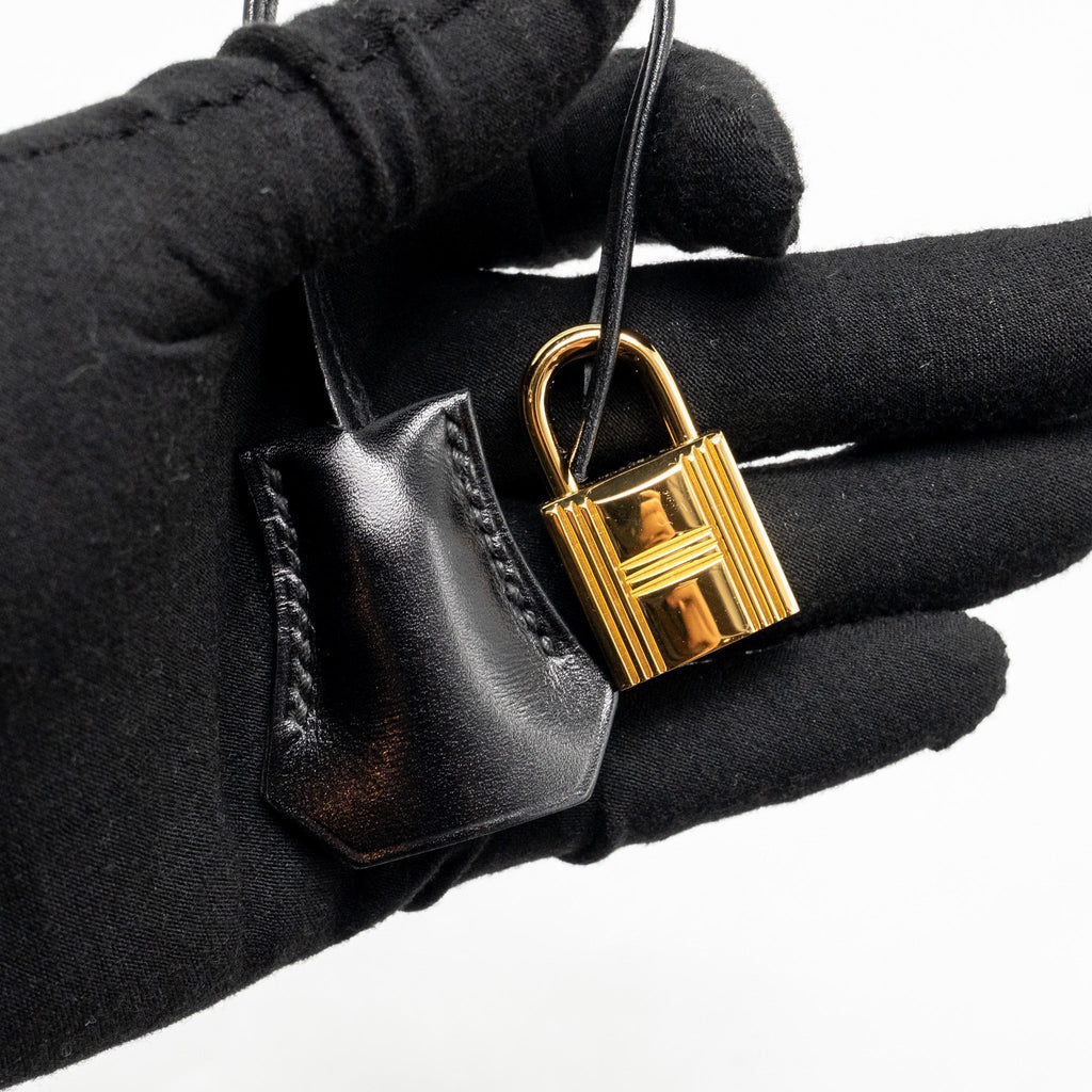 HERMES KELLY 25 BOX BLACK GHW