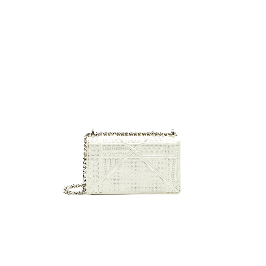 DIOR MINI DIORAMA BAG WHITE WITH SHW