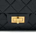 CHANEL 2.55 REISSUE 226 AGED CALFSKIN BLACK BRUSHED GHW (MICROCHIP)