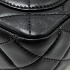 CHANEL PEARL CRUSH MINI SQUARE FLAP BAG LAMBSKIN BLACK GHW
