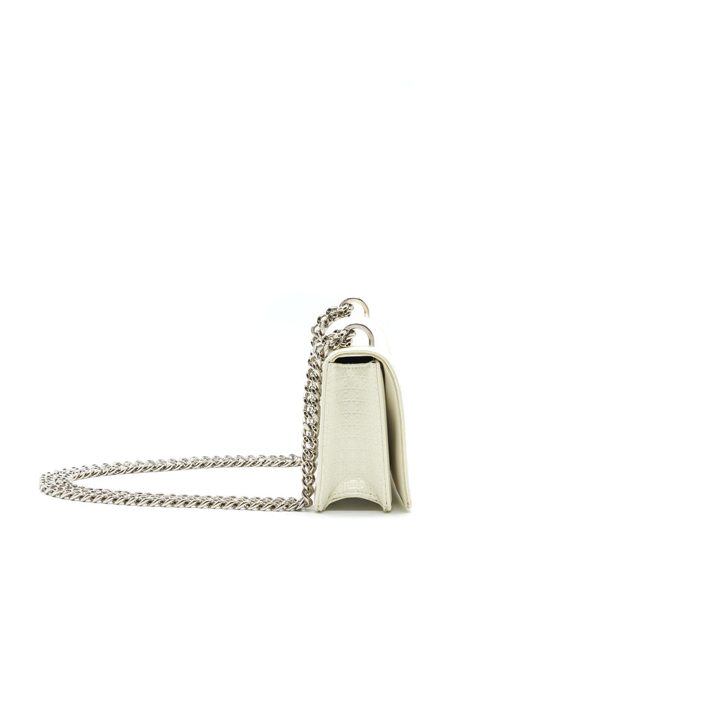 DIOR MINI DIORAMA BAG WHITE WITH SHW