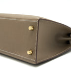HERMES KELLY 25 SELLIER ETOUPE EPSOM LEATHER GHW