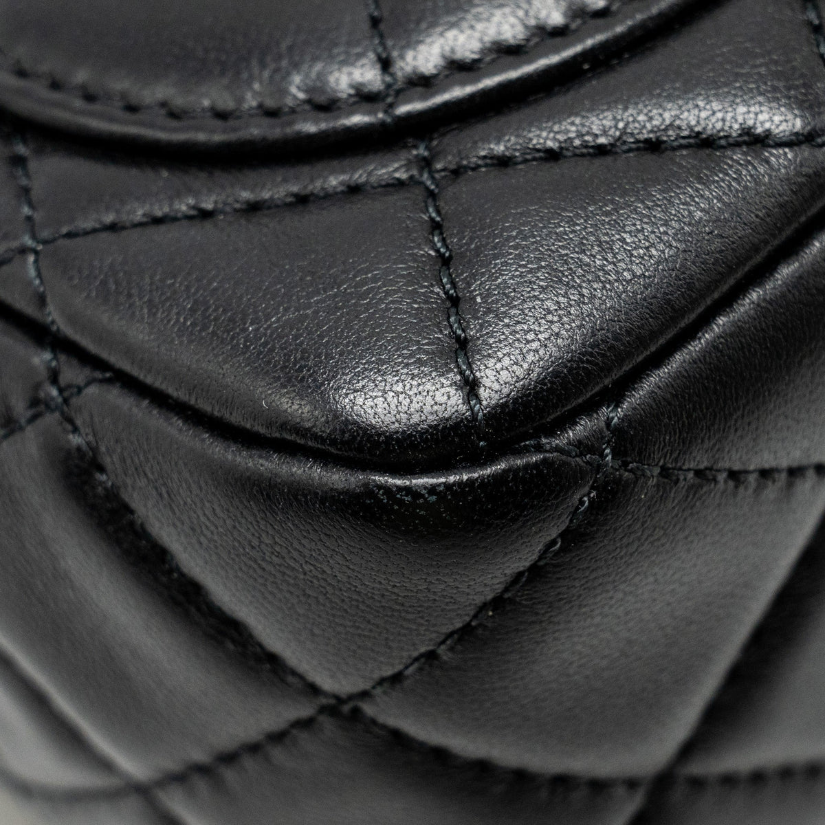 CHANEL PEARL CRUSH MINI SQUARE FLAP BAG LAMBSKIN BLACK GHW
