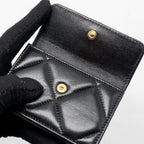 CHANEL 19 COMPACT WALLET LAMBSKIN BLACK GHW (MICROCHIP)