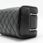 CHANEL DOUBLE ZIP POUCH COSMETIC CASE CAVIAR BLACK GHW (MICROCHIP)