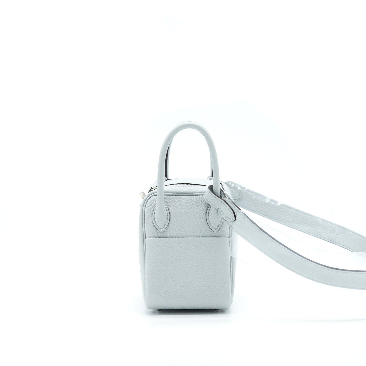 Hermes Mini Lindy Clemence Blue Pale SHW