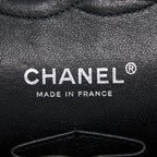 CHANEL CLASSIC DOUBLE FLAP BAG TWEED BLACK/WHITE SHW