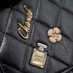 CHANEL 2.55 REISSUE LUCKY CHARMS WALLET ON CHAIN AGED CALFSKIN BLACK RUTHENIUM HARDWARE