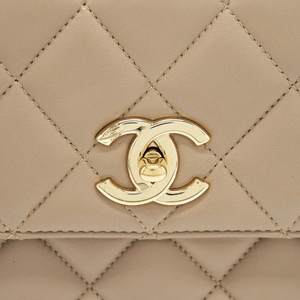 CHANEL TRENDY CC FLAP BAG LAMBSKIN BEIGE LGHW
