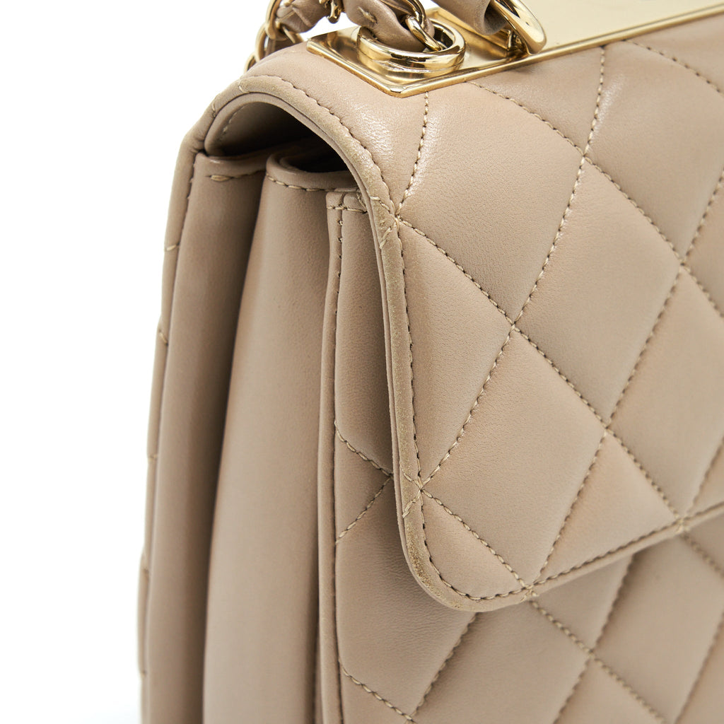 CHANEL TRENDY CC FLAP BAG LAMBSKIN BEIGE LGHW