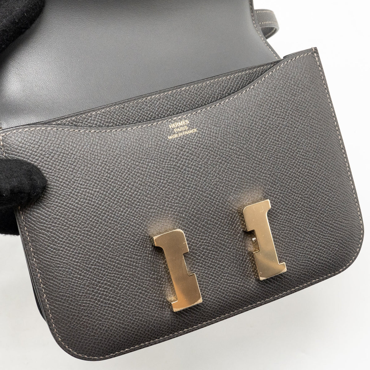 Hermes Mini Constance Epsom Graphite LGHW