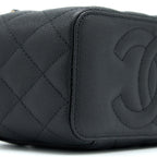 CHANEL 23C LONG VANITY WITH CHAIN CAVIAR BLACK LGHW
