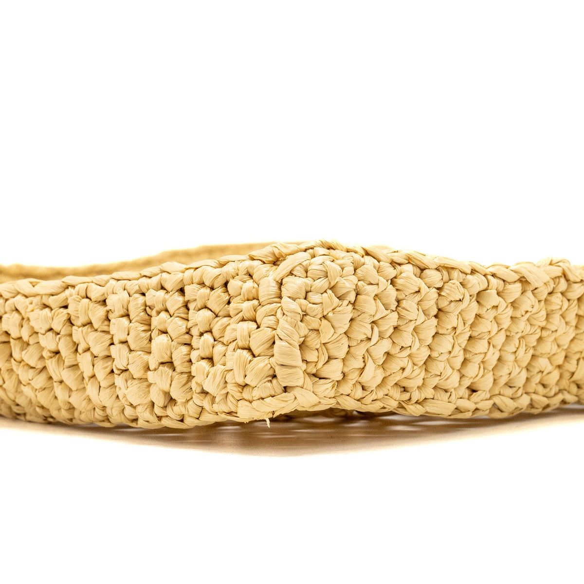 PRADA CROCHET TOTE BAG RAFFIA TAN