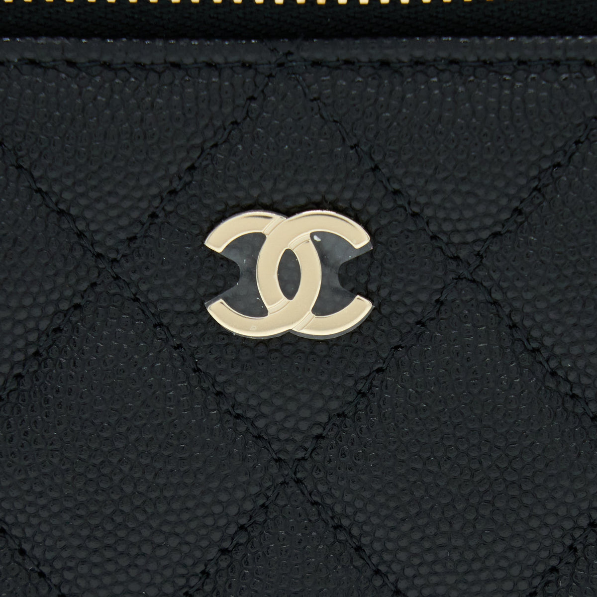 CHANEL 23C LONG VANITY WITH CHAIN CAVIAR BLACK LGHW