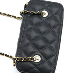 CHANEL 23C LONG VANITY WITH CHAIN CAVIAR BLACK LGHW