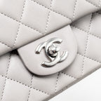 CHANEL MINI RECTANGULAR FLAP BAG LAMBSKIN LIGHT GREY SHW(MICROCHIP)