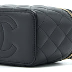 CHANEL 22A TOP HANDLE LONG VANITY WITH CHAIN LAMBSKIN BLACK LGHW