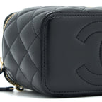 CHANEL 22A TOP HANDLE LONG VANITY WITH CHAIN LAMBSKIN BLACK LGHW