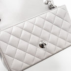 CHANEL MINI RECTANGULAR FLAP BAG LAMBSKIN LIGHT GREY SHW(MICROCHIP)